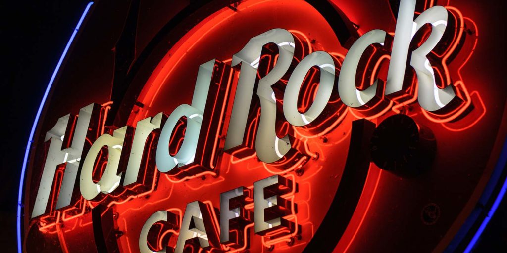 hard rock cafe neon sign